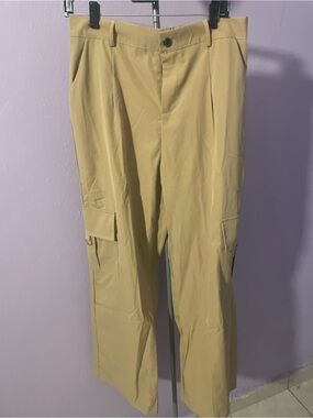 Woman Tan Cargo Pants - Classic Straight Fit